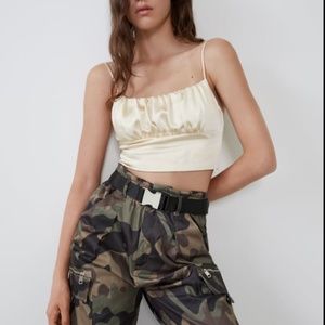 Zara Satin Crop Top
